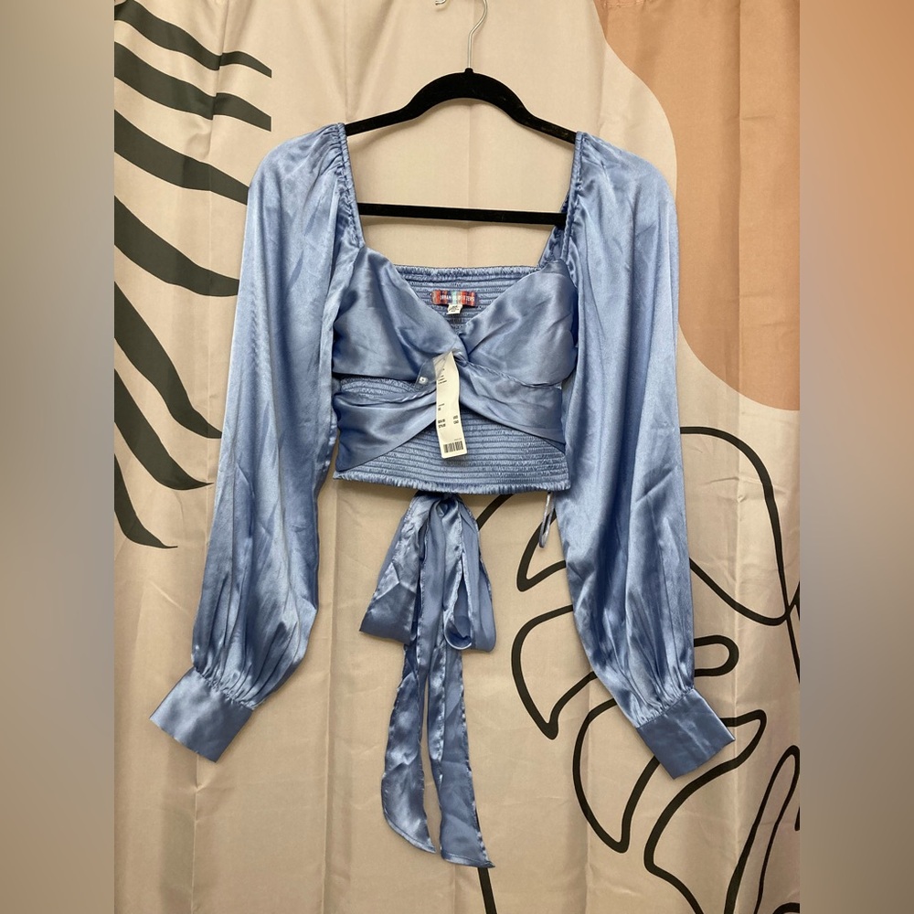 Elegant Blue Women's Top - Picture 3 of 5